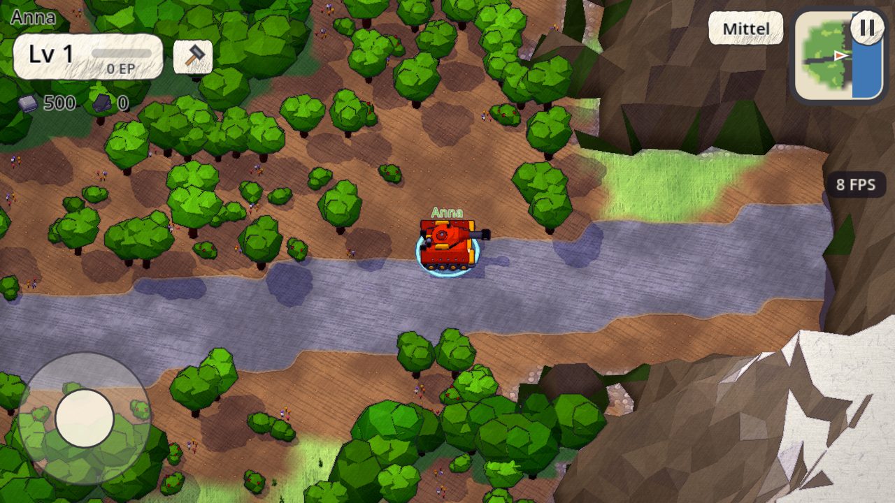 Panzer am Fluss im Wald